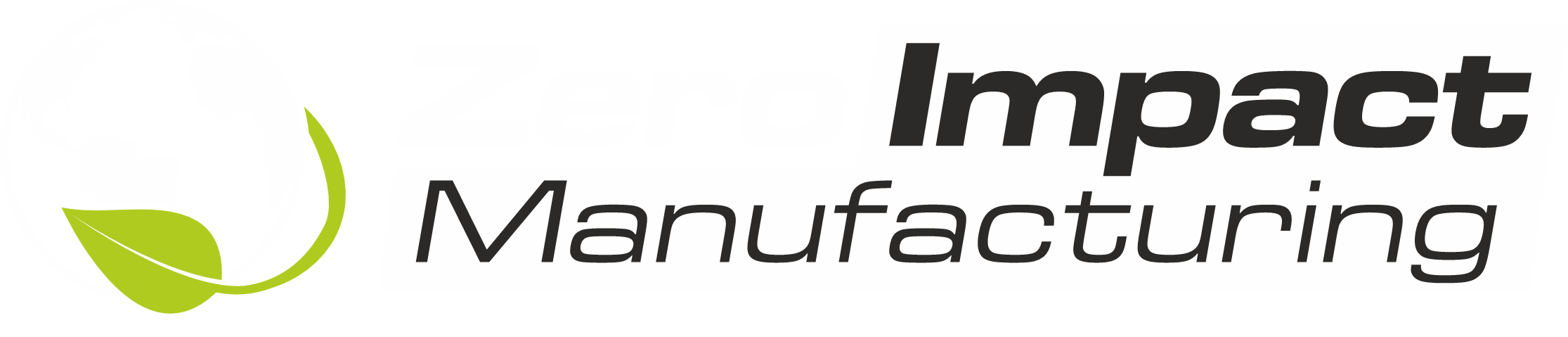 logo_zero impact manufacturing_białe